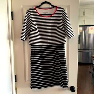 Sandra Darren Double Striped Dress size 10 EUC